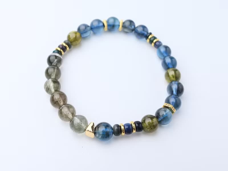 藍緘 魔鬼海藍寶 沙佛萊 綠幽靈 黑歐泊 水晶手鏈 水晶 限量 高品