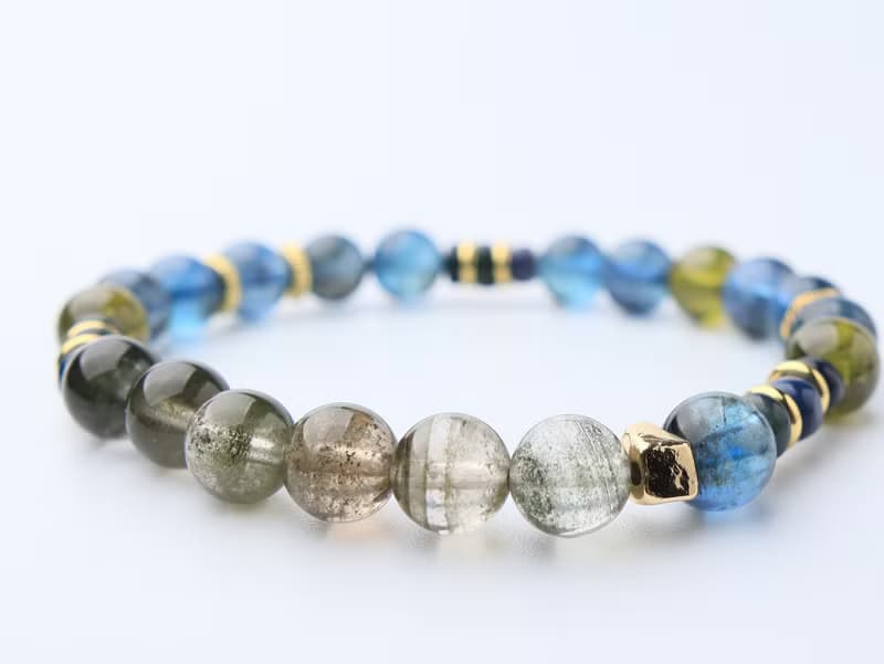 藍緘 魔鬼海藍寶 沙佛萊 綠幽靈 黑歐泊 水晶手鏈 水晶 限量 高品