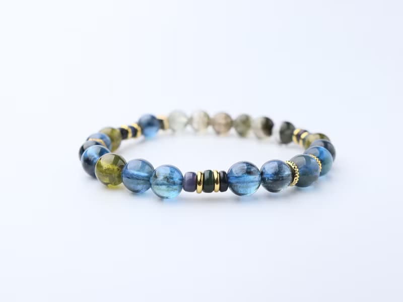 藍緘 魔鬼海藍寶 沙佛萊 綠幽靈 黑歐泊 水晶手鏈 水晶 限量 高品