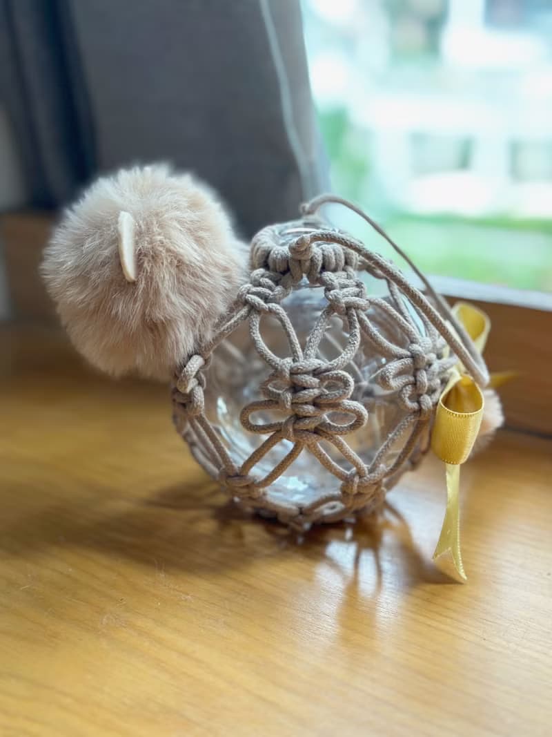 macrame 編織小熊燈籠