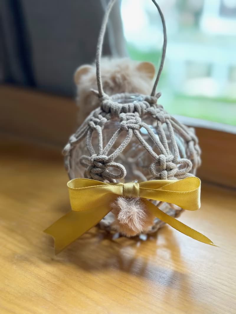 macrame 編織小熊燈籠