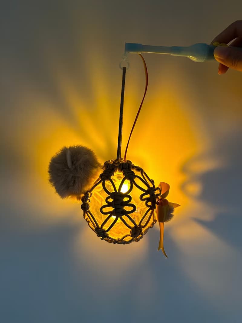 macrame 編織小熊燈籠