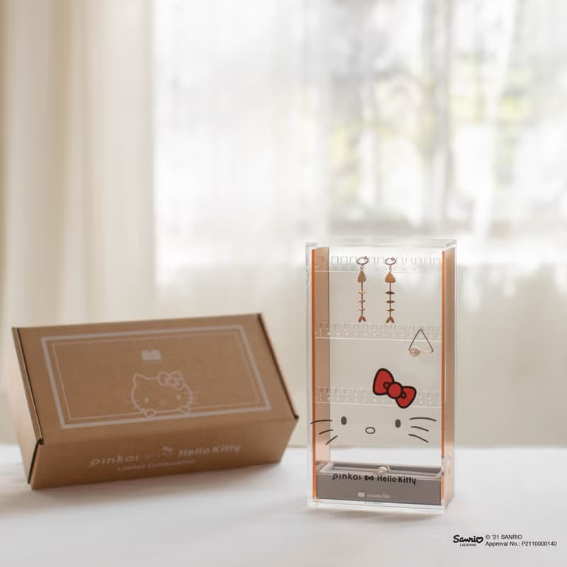 展示品/福利品 Pinkoi x Hello Kitty 聯名款玫瑰金 防塵飾品耳環