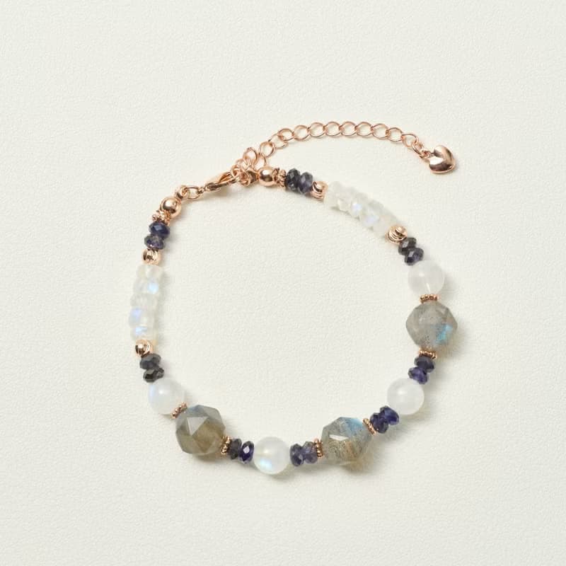 拉長石/月亮石/堇青石天然水晶手鏈/氣質水晶飾品