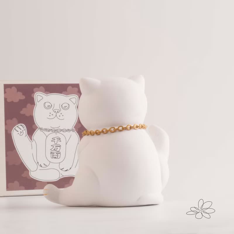 |woohuang | 水泥材質 | 這咖金好運 四吋高( 9.5公分)抬腳招財貓