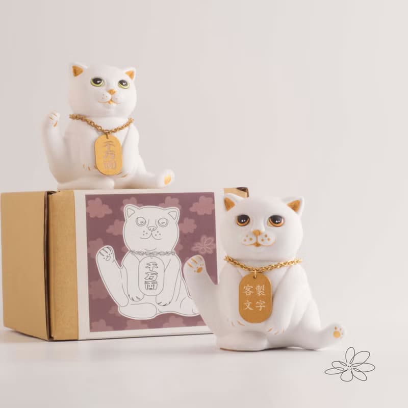 |woohuang | 水泥材質 | 這咖金好運 四吋高( 9.5公分)抬腳招財貓