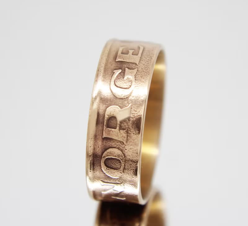 Norway Coin Ring 5 ore 1952-1957 norwegian coin ring norwegian ring coin ring