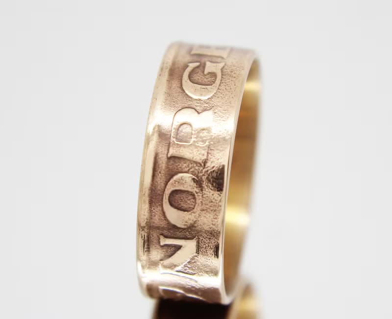Norway Coin Ring 5 ore 1952-1957 norwegian coin ring norwegian ring coin ring