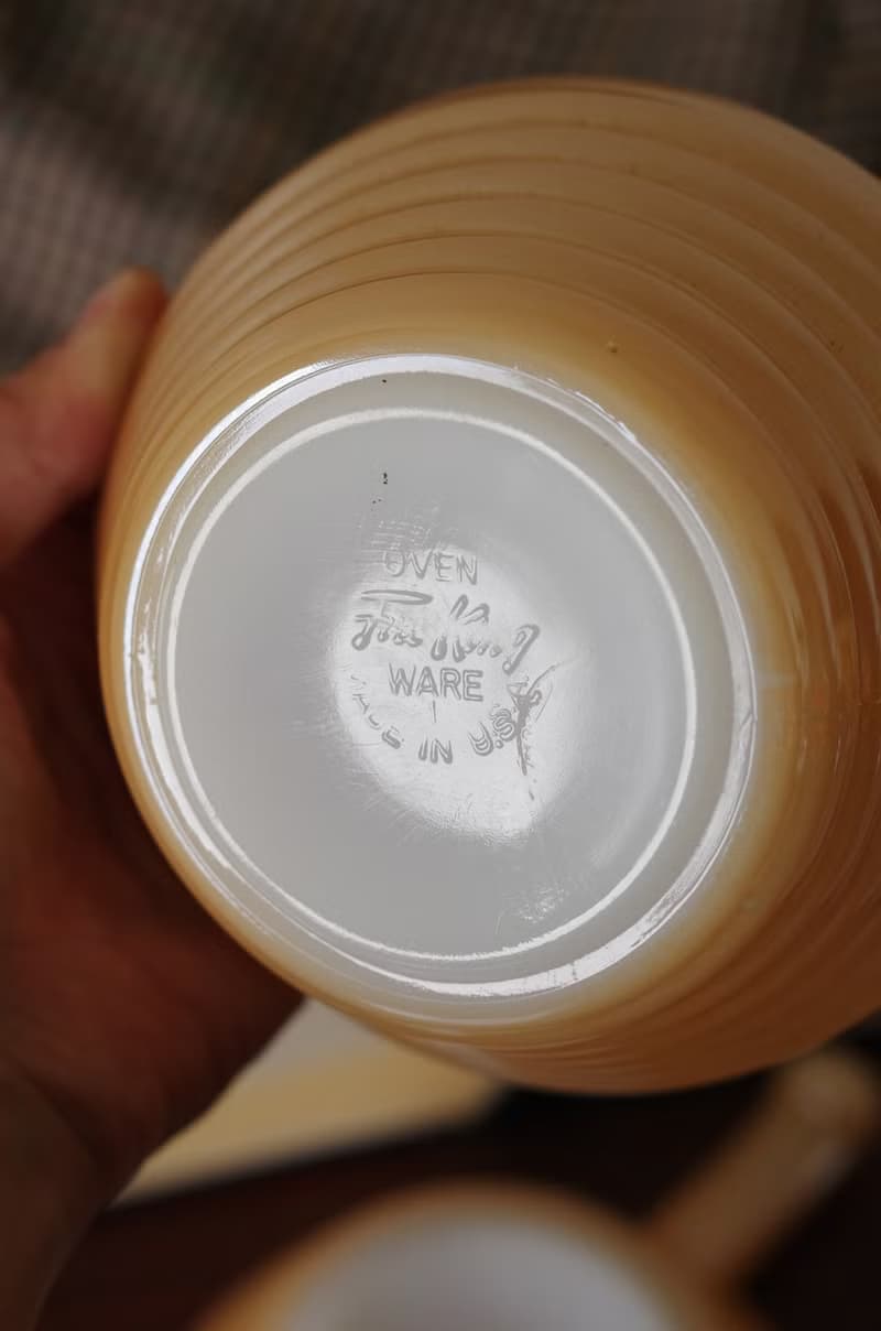 少見美國製Fire King珠光橘色碗 餐具 廚具 W580