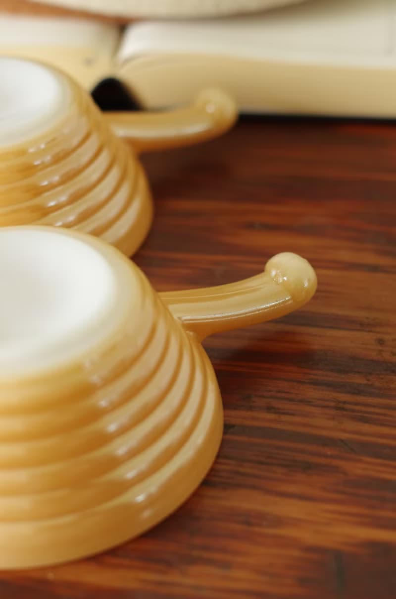 少見美國製Fire King珠光橘色碗 餐具 廚具 W580