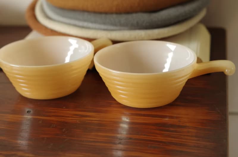 少見美國製Fire King珠光橘色碗 餐具 廚具 W580