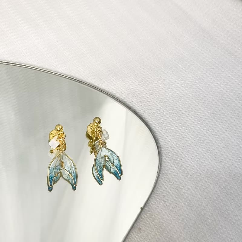夾式耳環 | Little Attina | 小魚尾