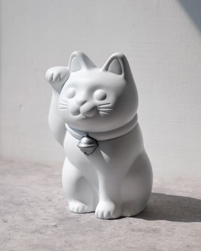 招財貓線香座連咕𠱸底座 招財貓/原創設計/3D列印/多肉塊根植物/