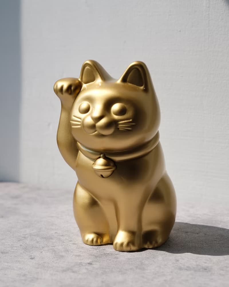 招財貓線香座連咕𠱸底座 招財貓/原創設計/3D列印/多肉塊根植物/