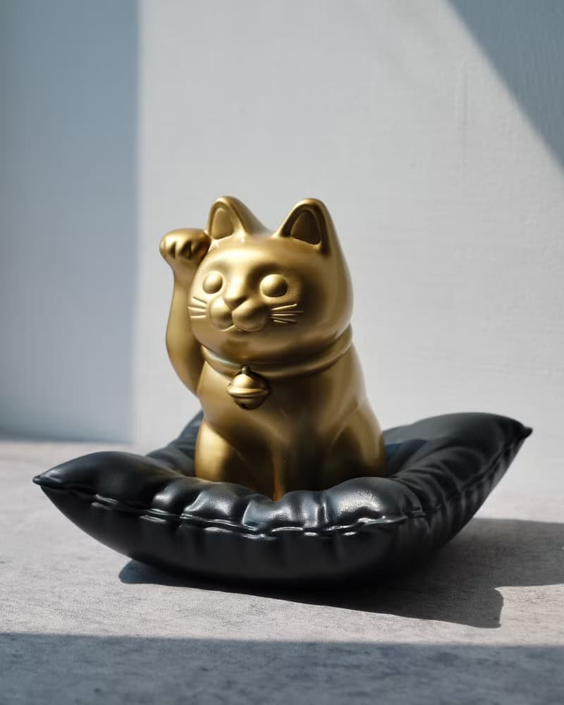 招財貓線香座連咕𠱸底座 招財貓/原創設計/3D列印/多肉塊根植物/