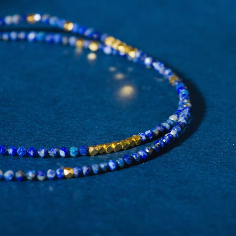 青金石14K包金手鍊 | 梵高的星夜 | 天然水晶極細系列多圈手鏈