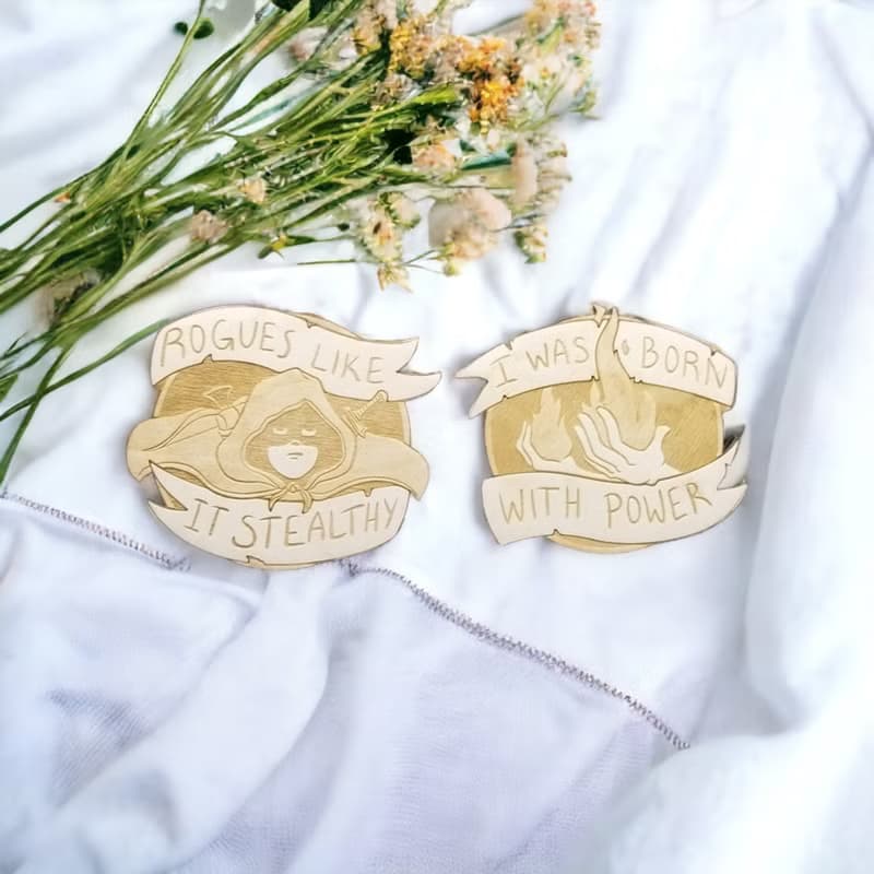 RPG Classes Wooden Coaster Set – Coasters Featuring RPG Character Classes