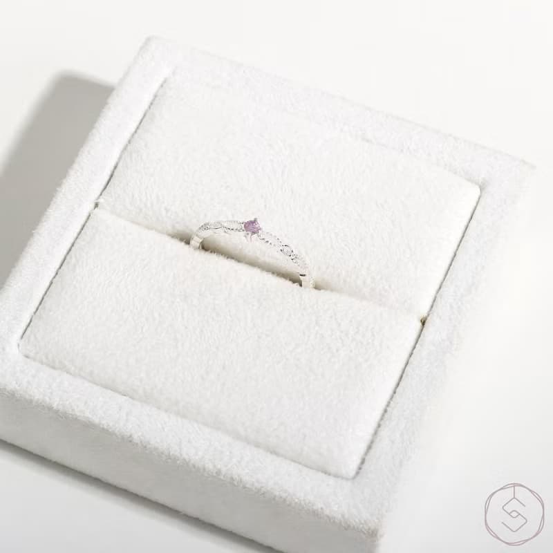 繆思MUSE | 紫水晶 S925純銀 | 縷空蕾絲戒