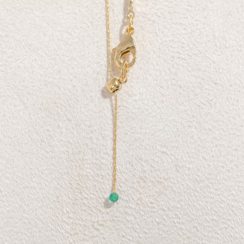 【金牛座生日石】綠瑪瑙 Green Onyx 天然石項鍊 韓國製造
