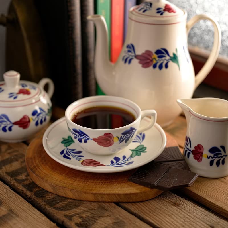 比利時Boch絕版手繪Boerenbont 茶杯組/咖啡杯