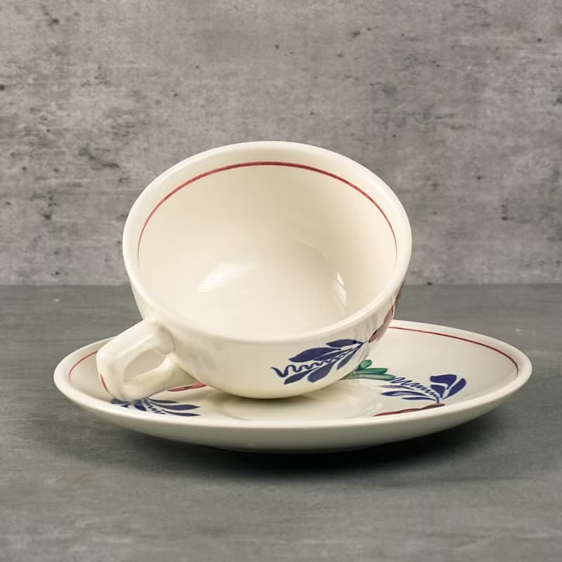 比利時Boch絕版手繪Boerenbont 茶杯組/咖啡杯