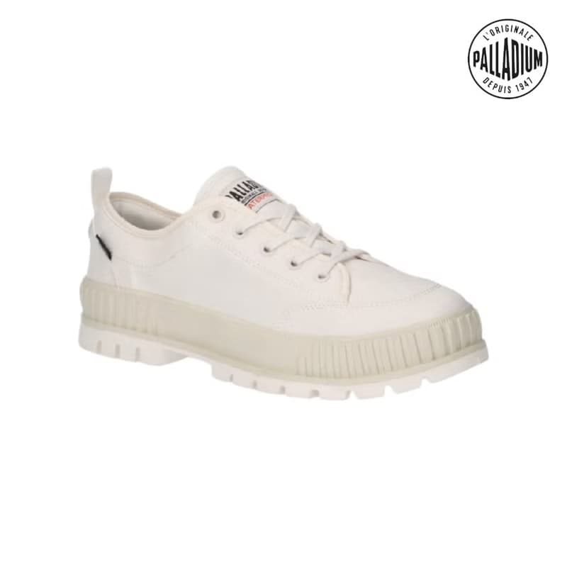 PALLADIUM PALLASHOCK LO WP+厚底巧克力低筒防水靴 奶白 74408