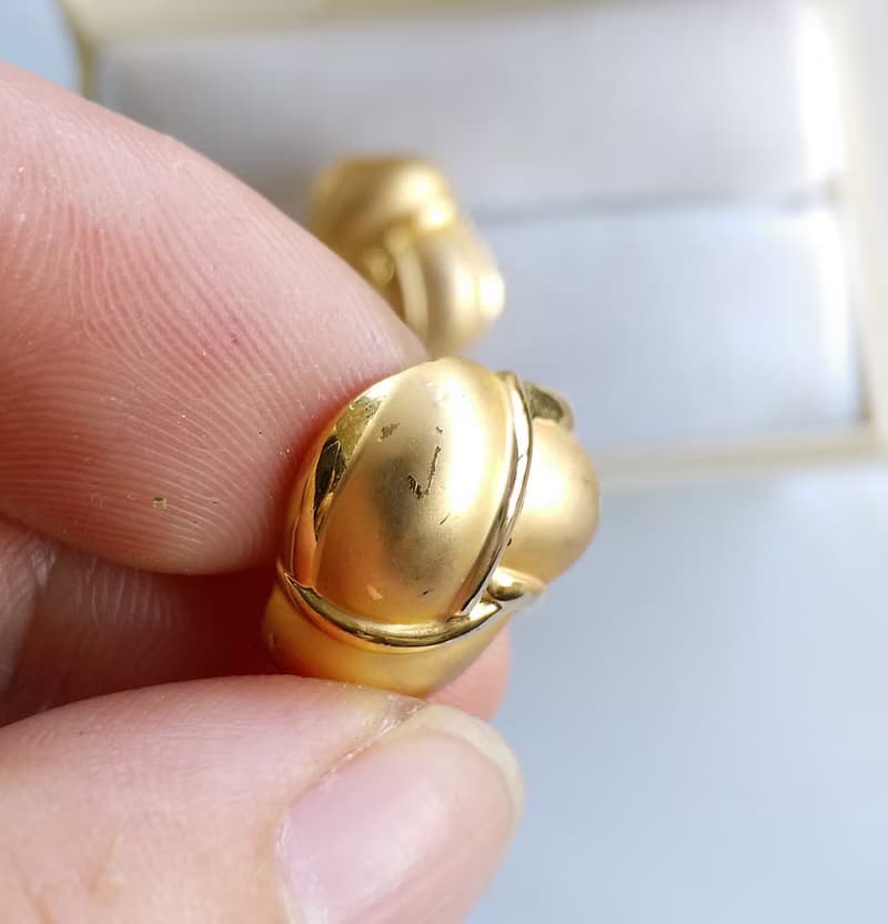 Vintage Jewelry 西洋古董飾品 啞光 金色調 簡約 小巧 針式耳環