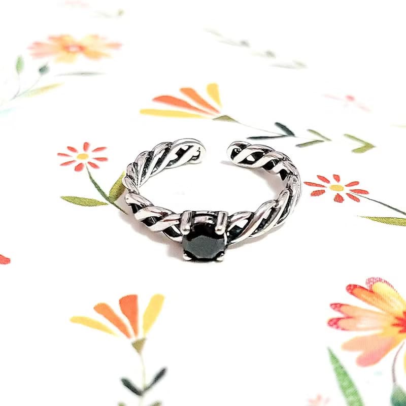 復古巧克力磚編織925純銀戒指 活動圍