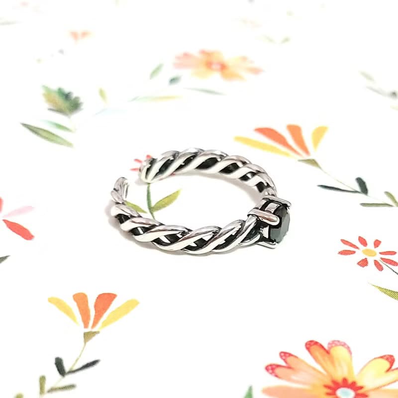 復古巧克力磚編織925純銀戒指 活動圍