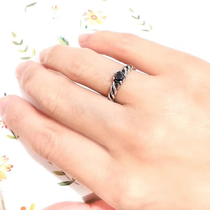 復古巧克力磚編織925純銀戒指 活動圍