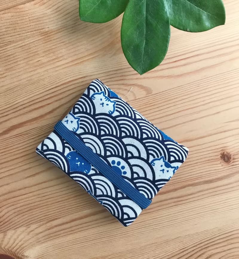 貓咪圖案 棉質 口袋錢包 短夾 迷你錢包