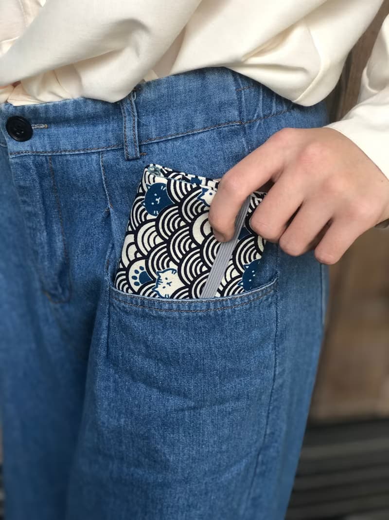 貓咪圖案 棉質 口袋錢包 短夾 迷你錢包