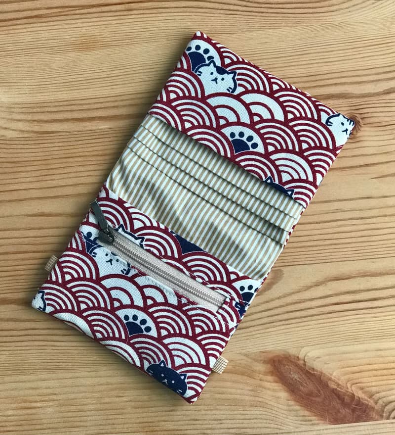 貓咪圖案 棉質 口袋錢包 短夾 迷你錢包