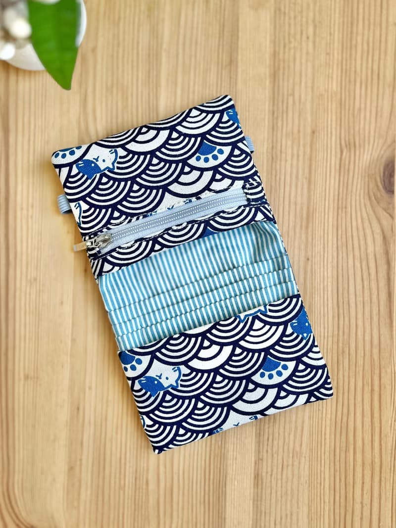 貓咪圖案 棉質 口袋錢包 短夾 迷你錢包