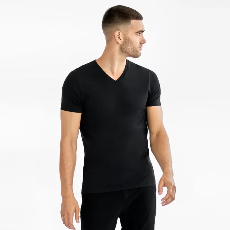 Bread & Boxers 兩件組 V-Neck 有機棉男用V領T - 黑