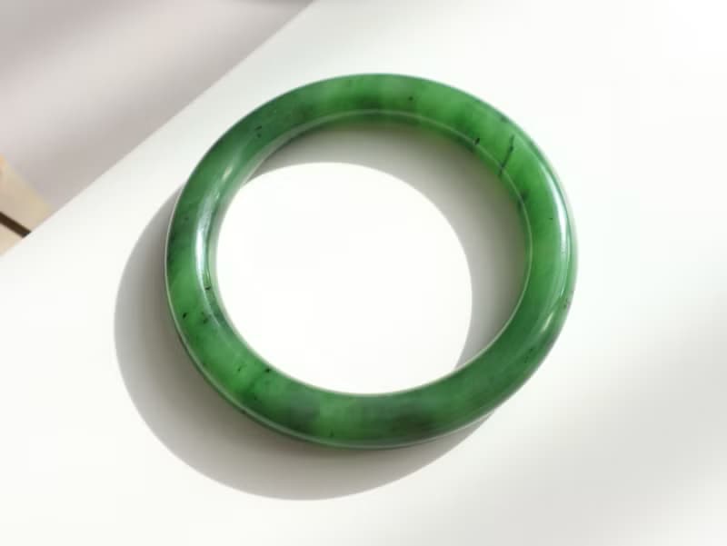 天然和田玉手鐲 老坑料俄料碧玉手鐲 玉質溫潤細膩 平安喜樂鐲