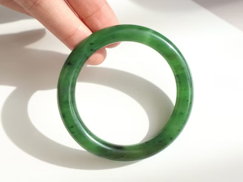 天然和田玉手鐲 老坑料俄料碧玉手鐲 玉質溫潤細膩 平安喜樂鐲