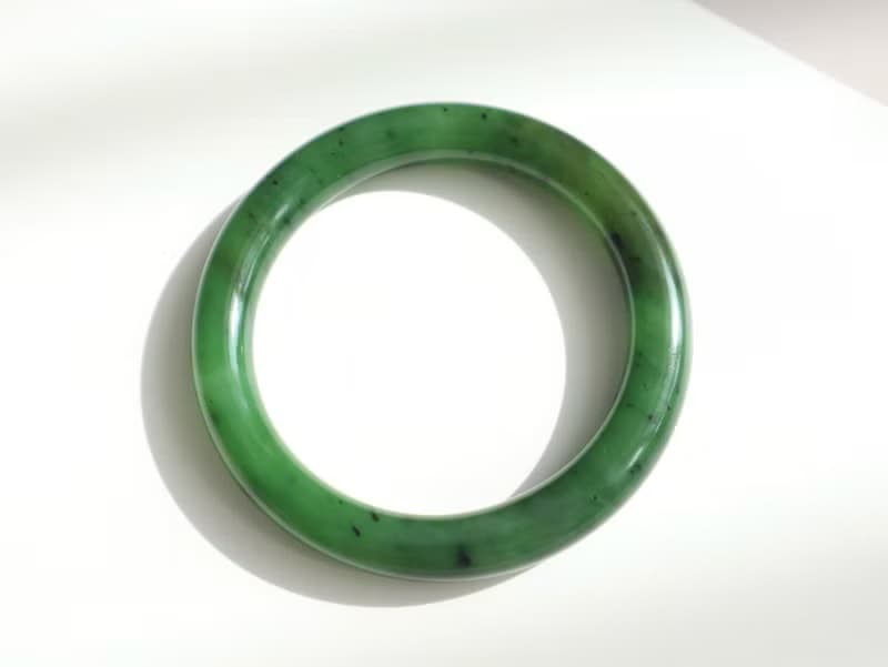 天然和田玉手鐲 老坑料俄料碧玉手鐲 玉質溫潤細膩 平安喜樂鐲