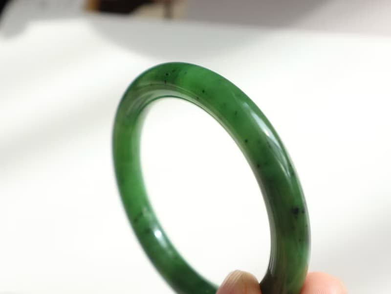 天然和田玉手鐲 老坑料俄料碧玉手鐲 玉質溫潤細膩 平安喜樂鐲