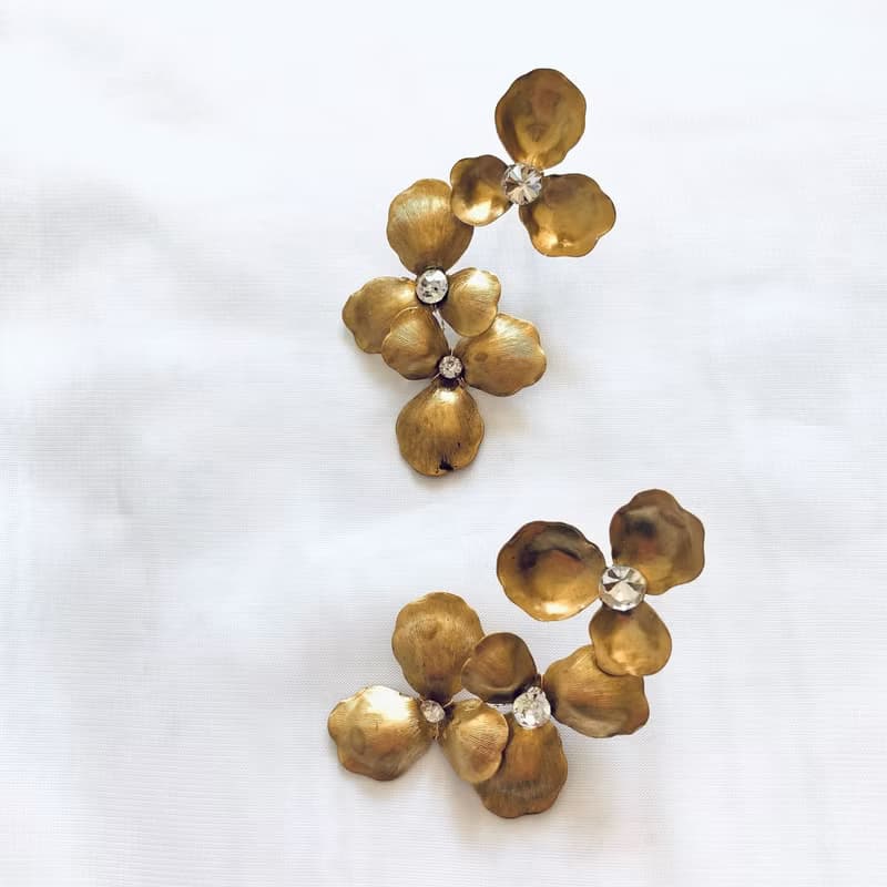 真鍮 ボタニカルフラワーピアス(イヤリング)
