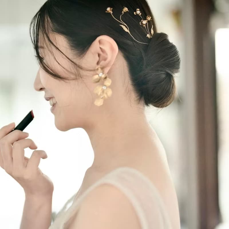 真鍮 ボタニカルフラワーピアス(イヤリング)