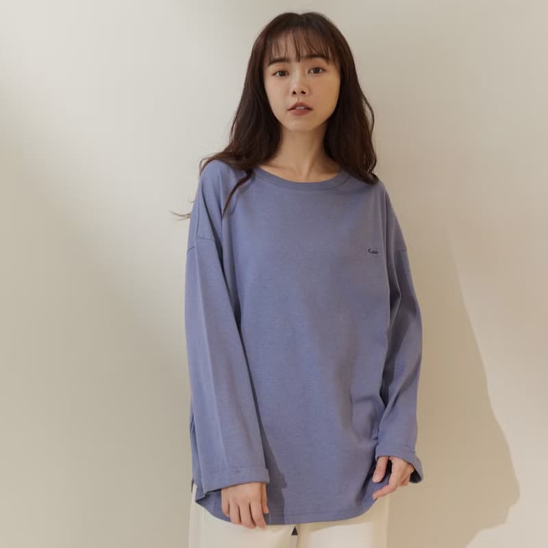 MIT有機棉優雅折袖上衣-共2色