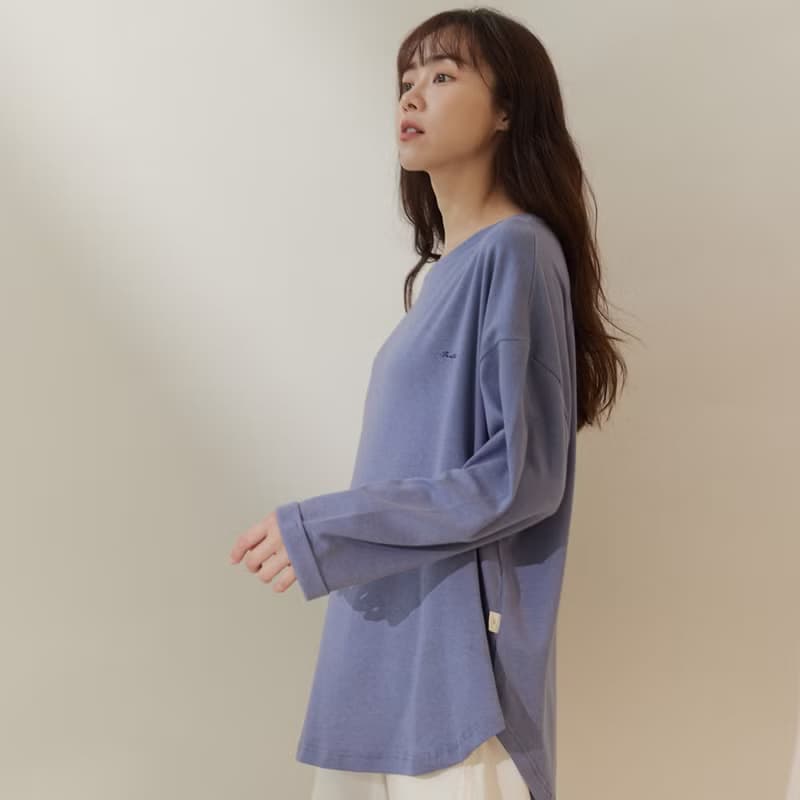 MIT有機棉優雅折袖上衣-共2色