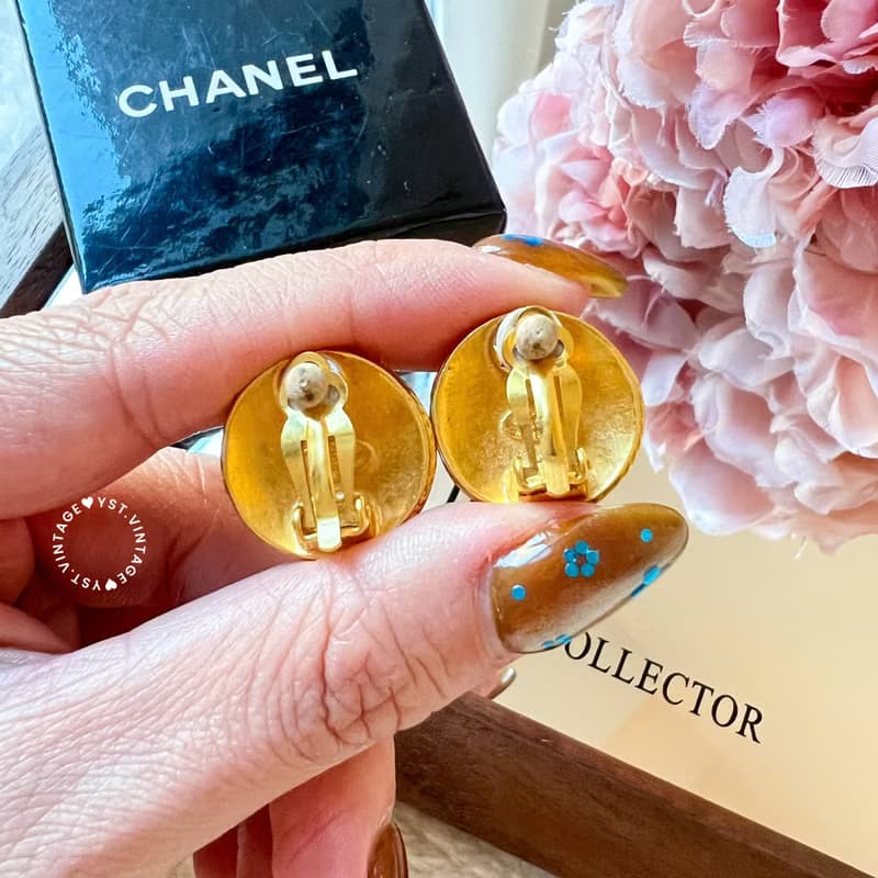 【日本中古】Vintage Chanel 94年香奈兒葡萄藤耳夾 原裝盒附
