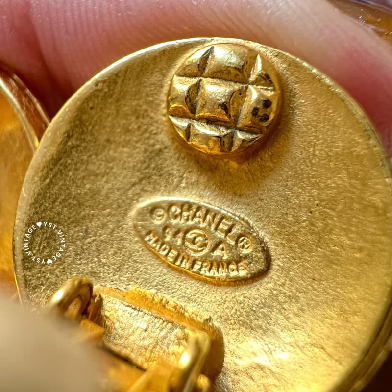【日本中古】Vintage Chanel 94年香奈兒葡萄藤耳夾 原裝盒附