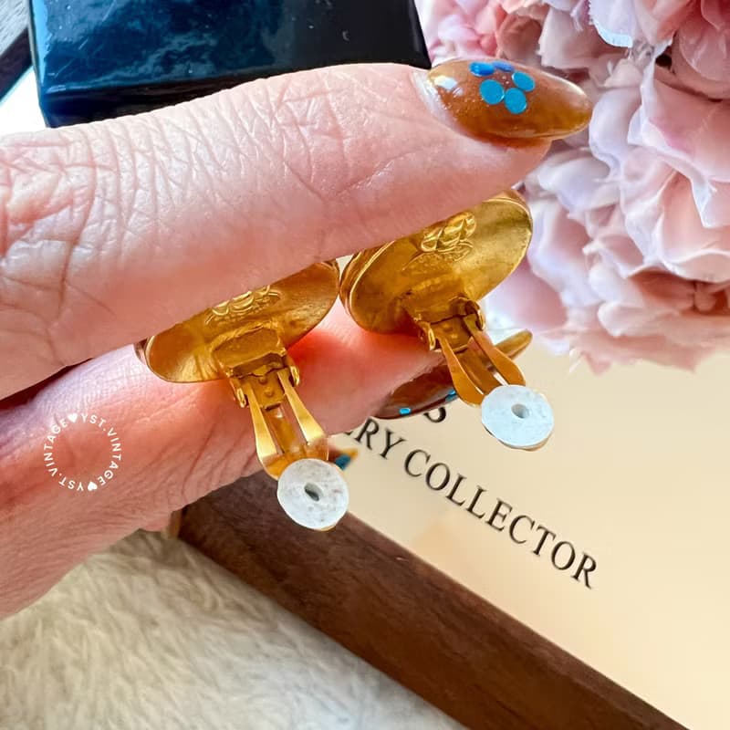 【日本中古】Vintage Chanel 94年香奈兒葡萄藤耳夾 原裝盒附