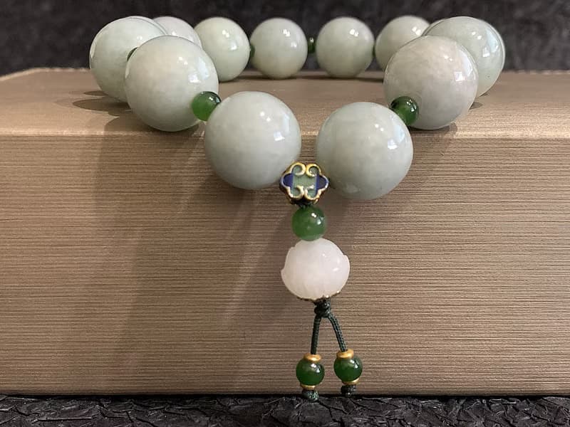 快速出貨 天然緬甸玉翡翠 14顆佛珠 手念珠 手串 手鍊