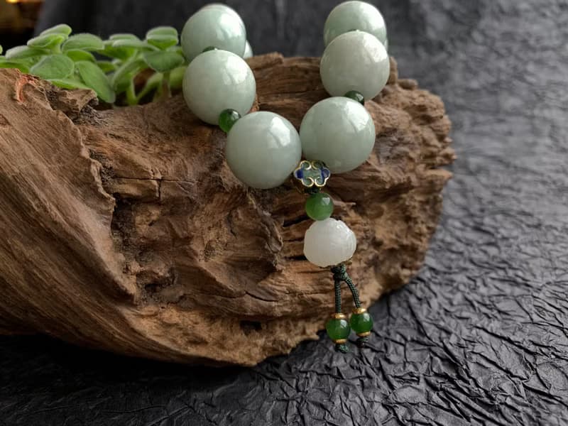 快速出貨 天然緬甸玉翡翠 14顆佛珠 手念珠 手串 手鍊