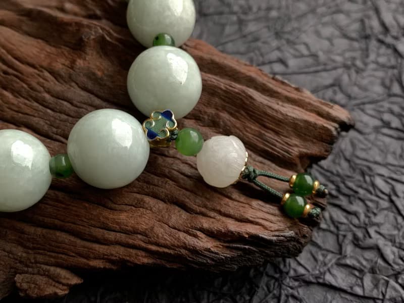 快速出貨 天然緬甸玉翡翠 14顆佛珠 手念珠 手串 手鍊