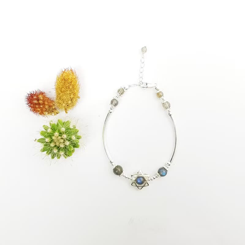 光芒拉長石純銀手鍊